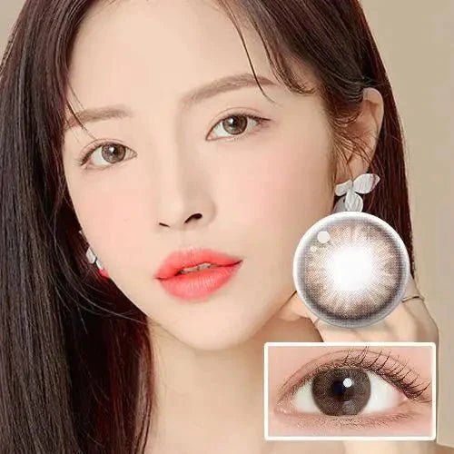 LensTown Coco View Tiny Brown — model portrait showing the contact lens look