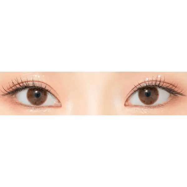 LensRang Cocoring Choco — both eyes wearing the contact lenses