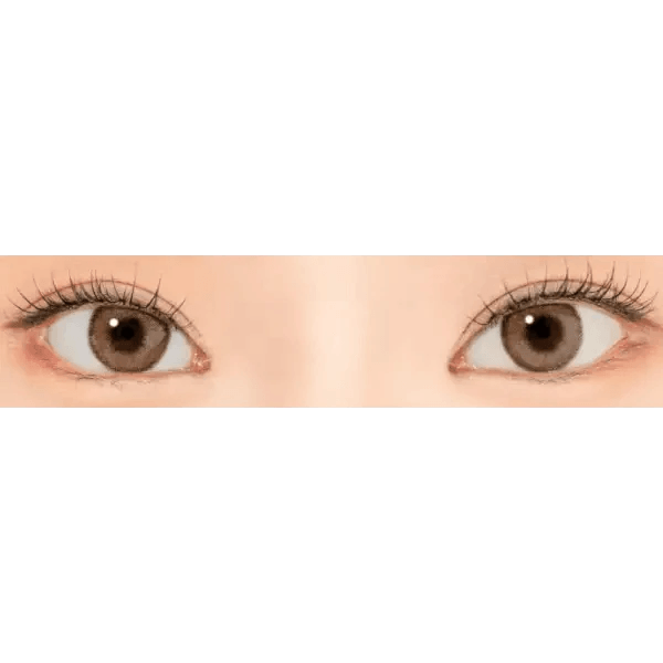 LensRang Comely Brown — both eyes wearing the contact lenses