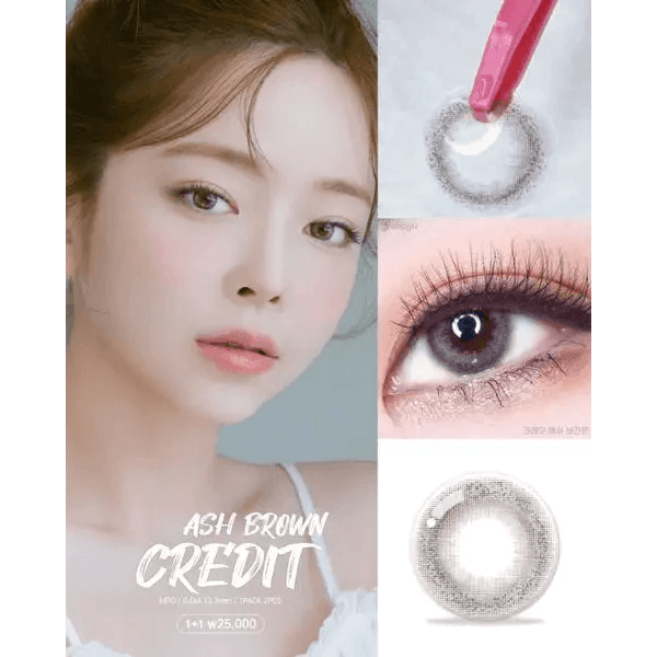 LensRang Credit Ash Brown — model portrait showing the contact lens look