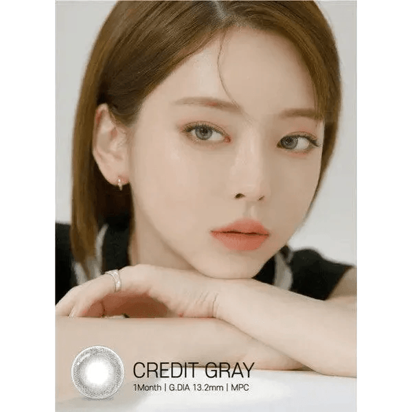 LensRang Credit Gray colored contact lens, 13.2mm graphic diameter, Monthly wear