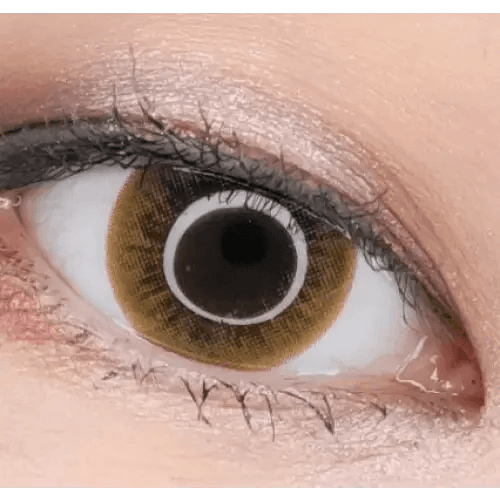 LensTown Davivi2 Brown — single-eye close-up showing the contact lens appearance