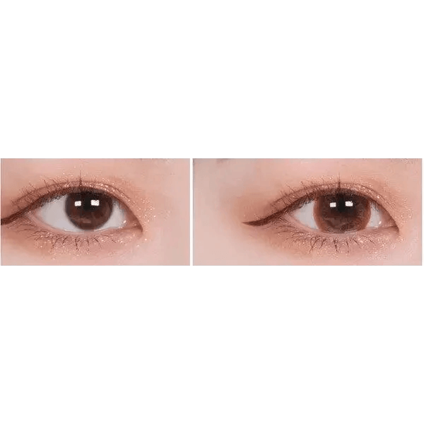 LensTown Davivi2 Brown — both eyes wearing the contact lenses