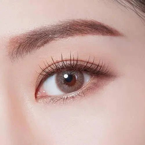 LensTown Dear MIMI Brown — single-eye close-up showing the contact lens appearance