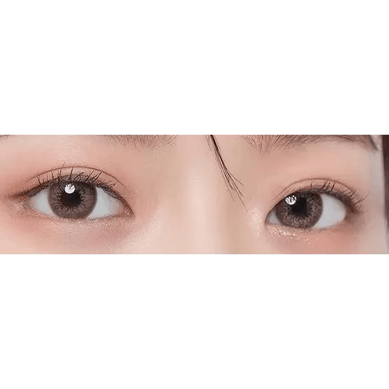 LensTown Dear MIMI Brown — both eyes wearing the contact lenses