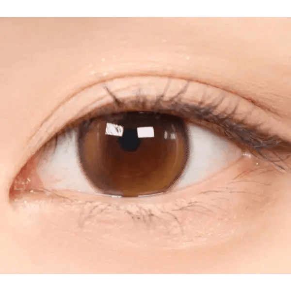 Olens Double Tint Brown colored contact lens, 12.9mm graphic diameter, Monthly wear