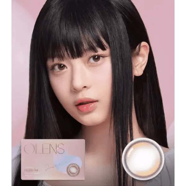 Olens Double Tint Brown colored contact lens, 12.9mm graphic diameter, Monthly wear
