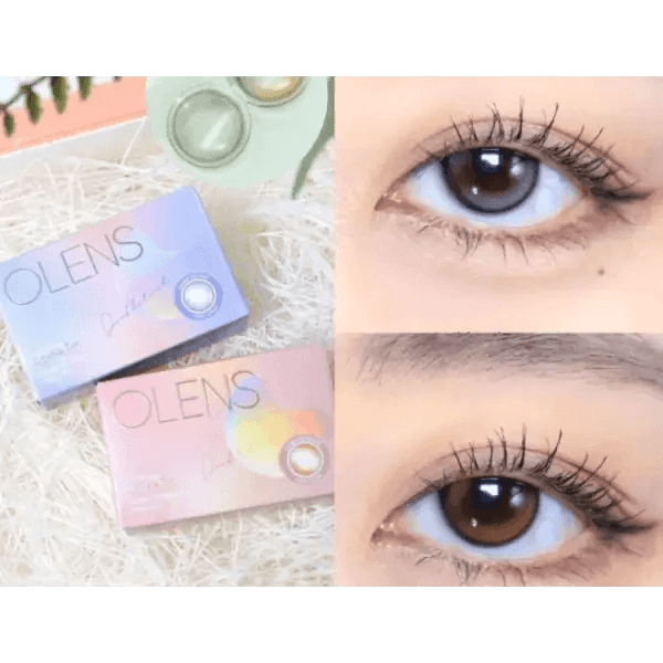 Olens Double Tint Brown colored contact lens, 12.9mm graphic diameter, Monthly wear