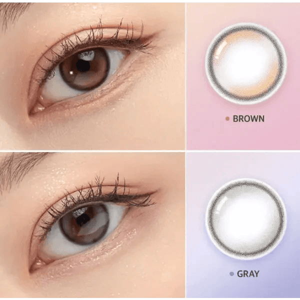 Olens Double Tint Gray colored contact lens, 12.9mm graphic diameter, Monthly wear