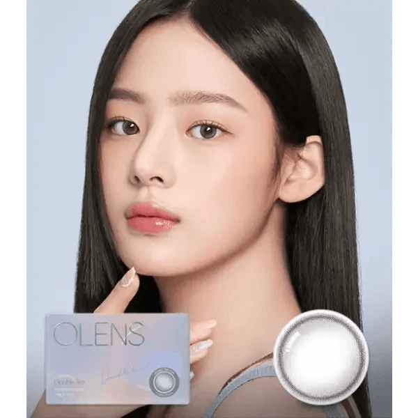 Olens Double Tint Gray colored contact lens, 12.9mm graphic diameter, Monthly wear