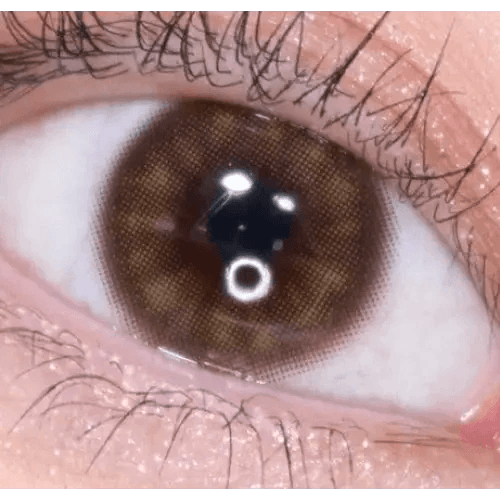 Olens EyeTeen Brown colored contact lens, 12.8mm graphic diameter, Monthly wear