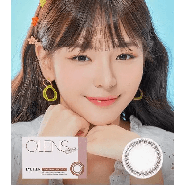 Olens EyeTeen Choco Brown — model portrait showing the contact lens look