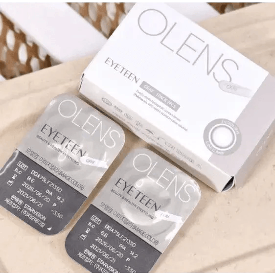 Olens EyeTeen Gray colored contact lens, 12.8mm graphic diameter, Monthly wear