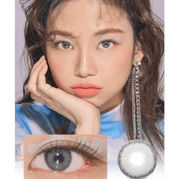 LensVery Funny Ann Wind Gray colored contact lens, 13.0mm graphic diameter, Monthly wear