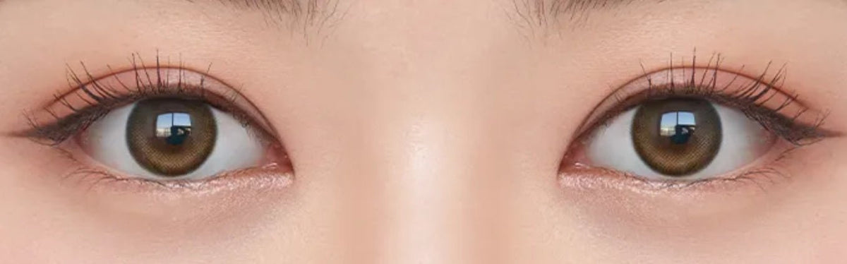 Olens Glowy Natural Latte Brown colored contact lens, 13.0mm graphic diameter, Monthly wear