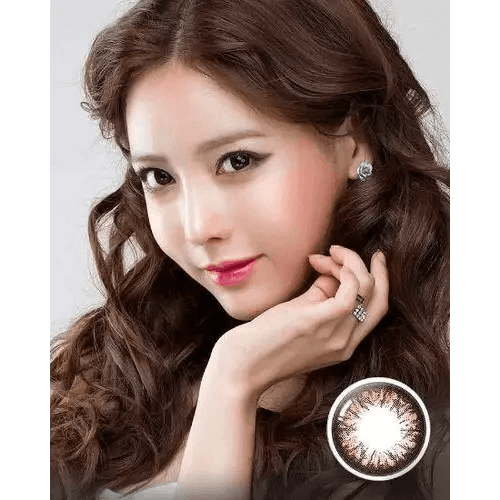 Olens Grang Grang Choco — model portrait showing the contact lens look