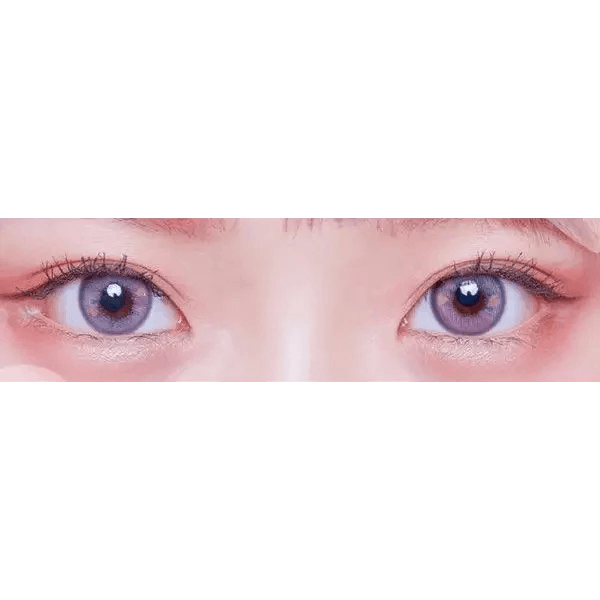 LensTown Hotto Strawberry Gray — both eyes wearing the contact lenses