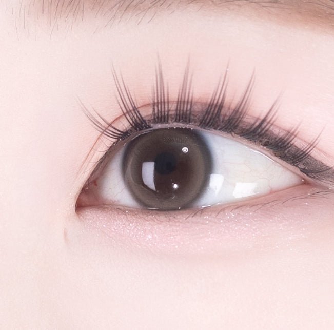 i-DOL Eyeis Ash Brown colored contact lens, 13.0mm graphic diameter, Monthly wear