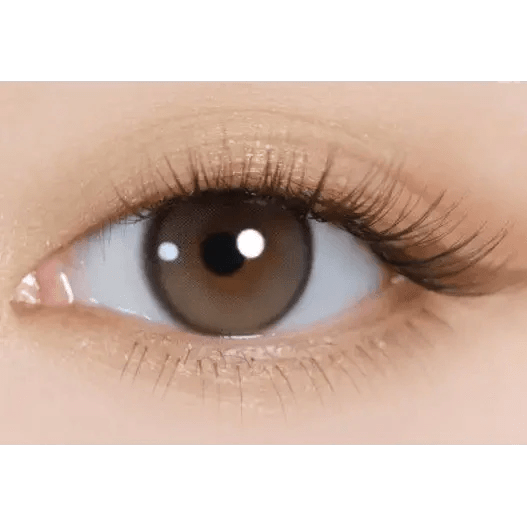 i-DOL Yurial Earl Gray — single-eye close-up showing the contact lens appearance