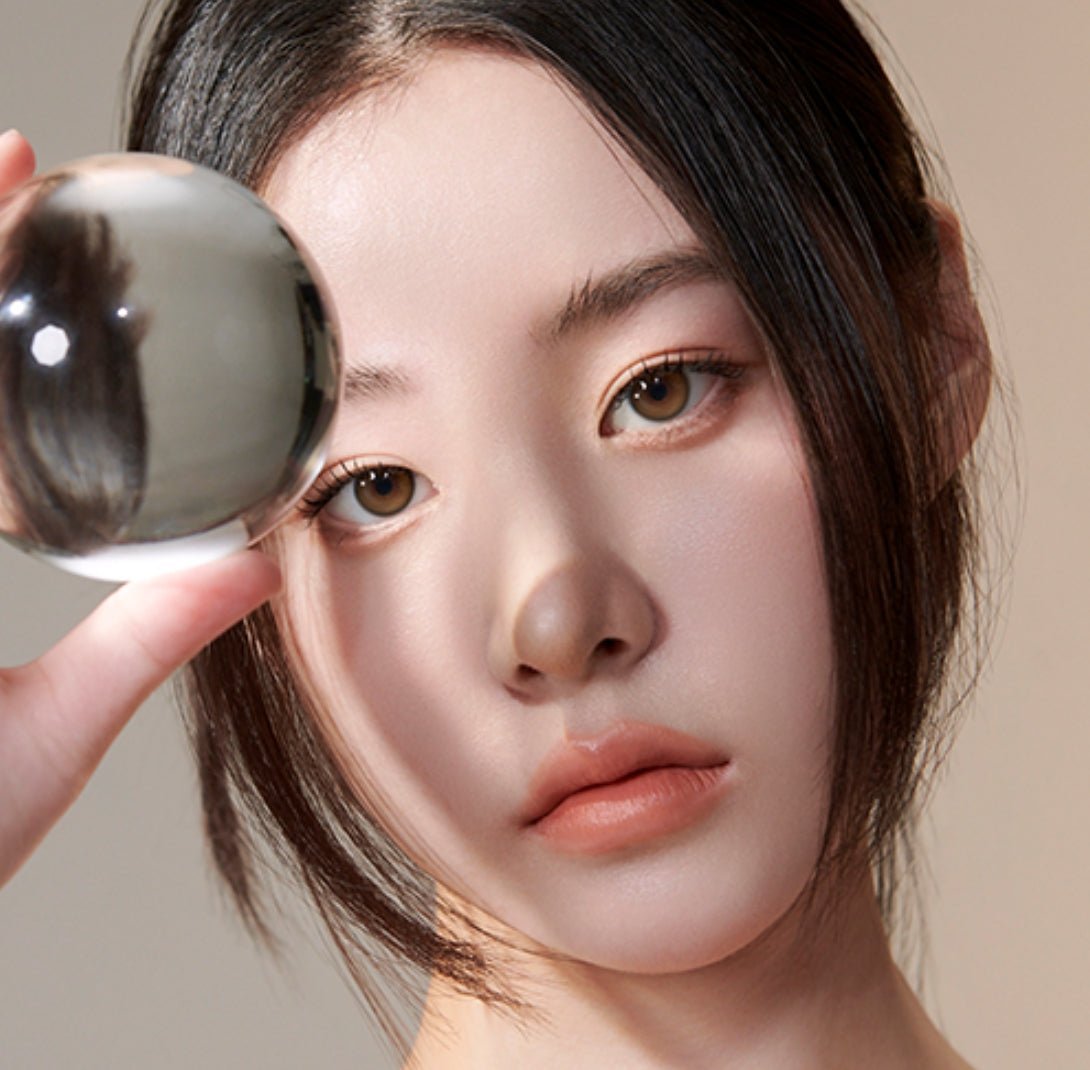 i-DOL Yurial Max Water Brown colored contact lens, 13.3mm graphic diameter, Monthly wear