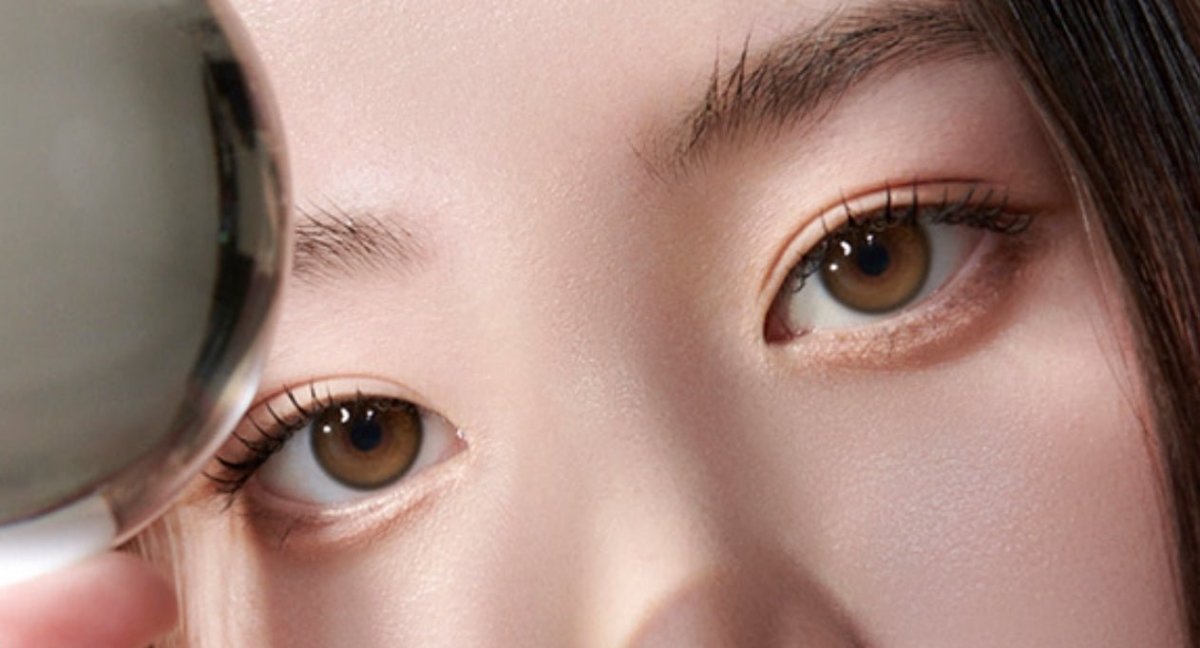 i-DOL Yurial Max Water Brown colored contact lens, 13.3mm graphic diameter, Monthly wear