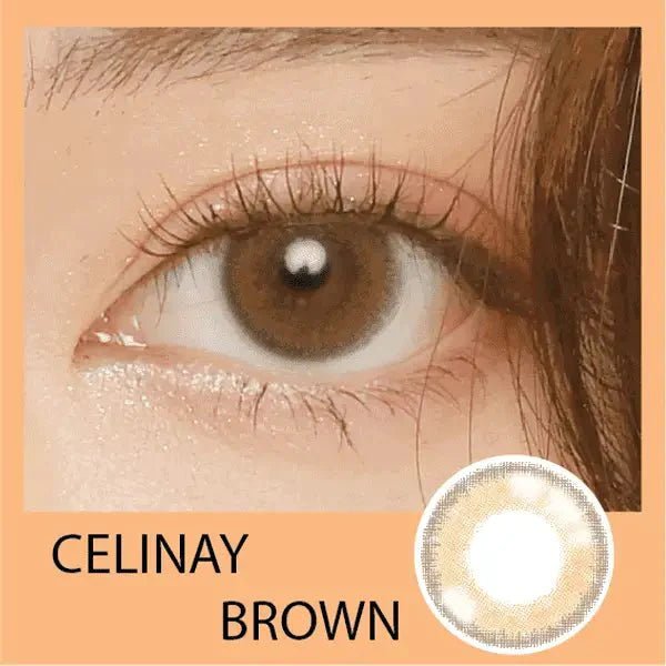 LensRang iWWi Celinay Brown — contact lens product information graphic