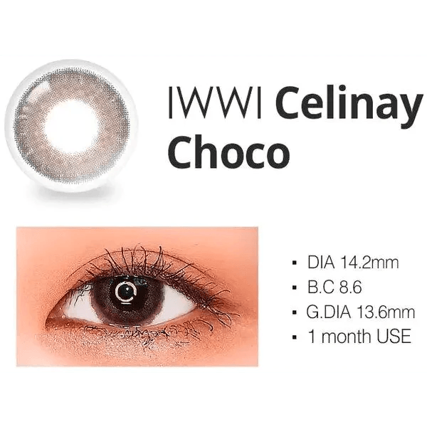 LensRang iWWi Celinay Choco — contact lens product information graphic
