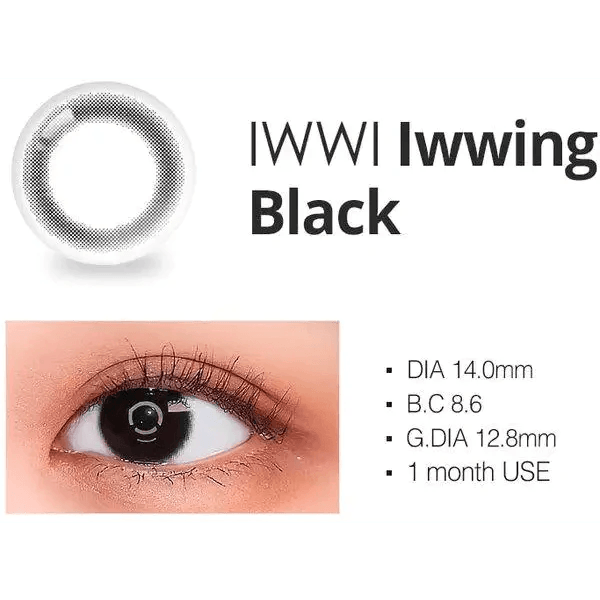 LensRang iWWi Iwwing Black — contact lens product information graphic