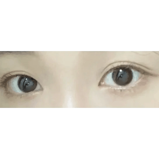 LensRang iWWi Iwwing Choco — both eyes wearing the contact lenses