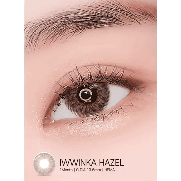 LensRang iWWi Iwwinka Hazel — single-eye close-up showing the contact lens appearance