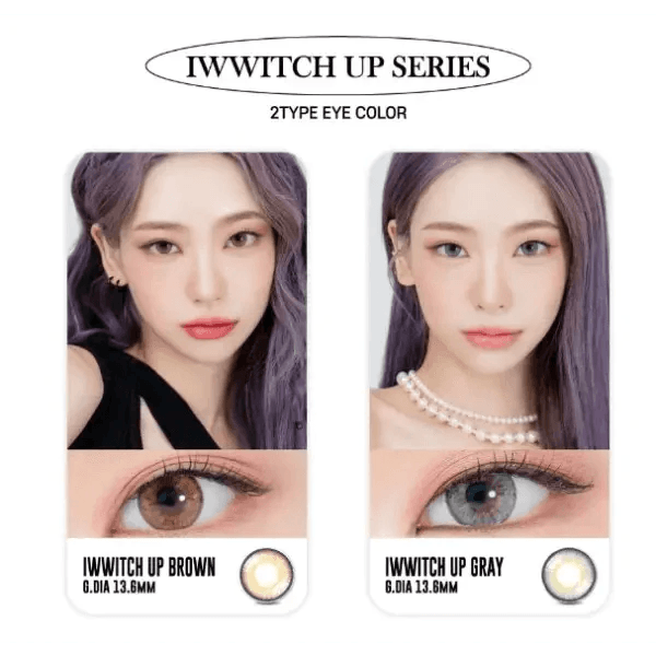 LensRang Iwwitch Up Brown — model portrait showing the contact lens look