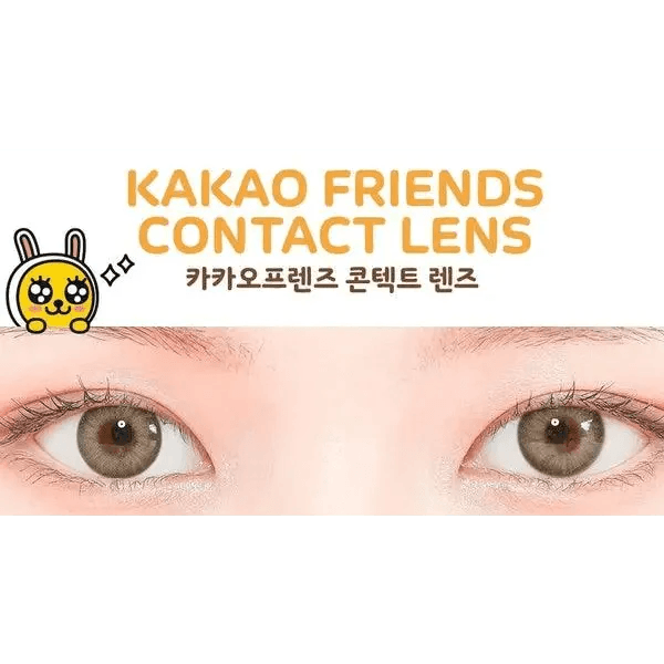 LensTown Kakao Friends Muzi Gray — both eyes wearing the contact lenses