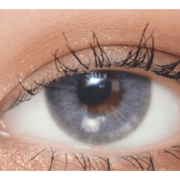 LensTown Kakao Friends Neo Gray — single-eye close-up showing the contact lens appearance