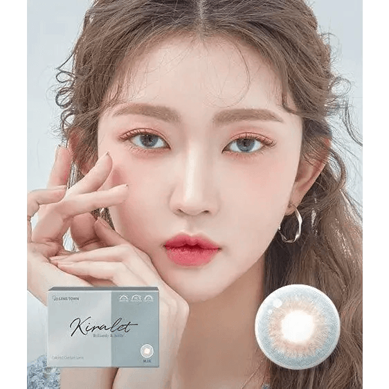 LensTown Kiralet Blue colored contact lens, 13.0mm graphic diameter, Monthly wear