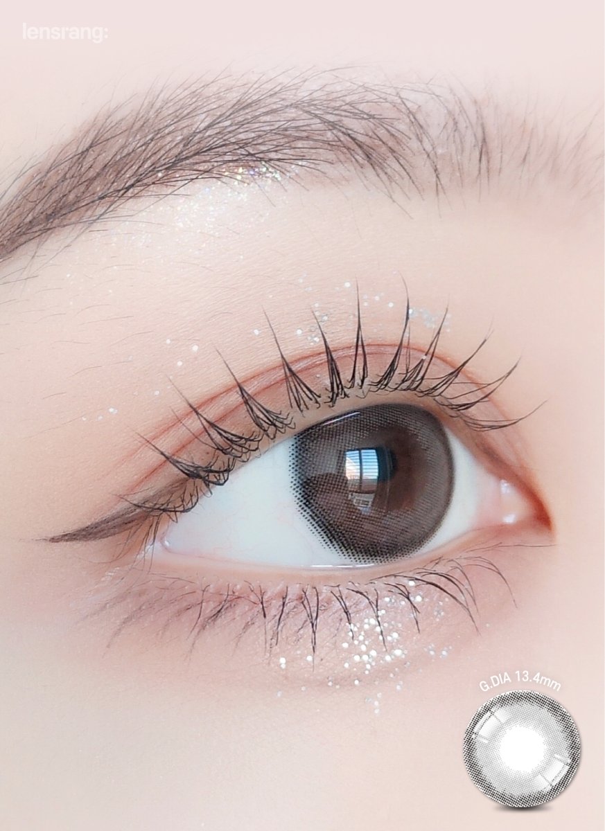 LensRang Comely Gray colored contact lens, 13.4mm graphic diameter, Monthly wear