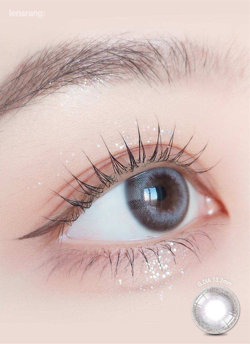 LensRang Credit Gray colored contact lens, 13.2mm graphic diameter, Monthly wear
