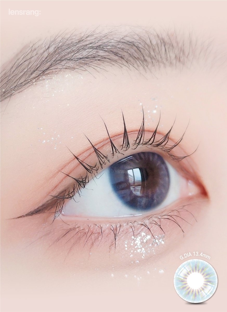 LensRang iWWi Ailleen Blue colored contact lens, 13.4mm graphic diameter, Monthly wear