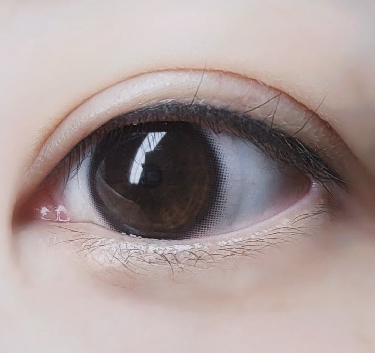 LensRang iWWi Iwwing Black — single-eye close-up showing the contact lens appearance