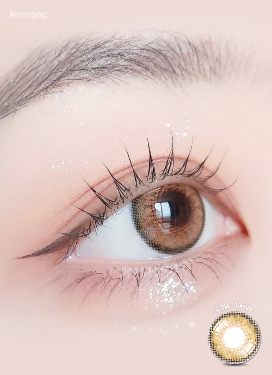 LensRang Mad Eye Brown colored contact lens, 13.4mm graphic diameter, Monthly wear