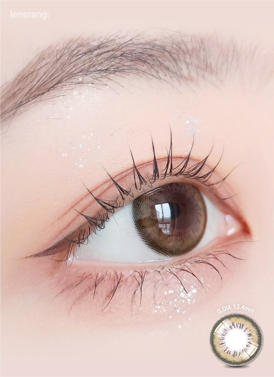 LensRang Spell Khaki Green colored contact lens, 13.4mm graphic diameter, Monthly wear
