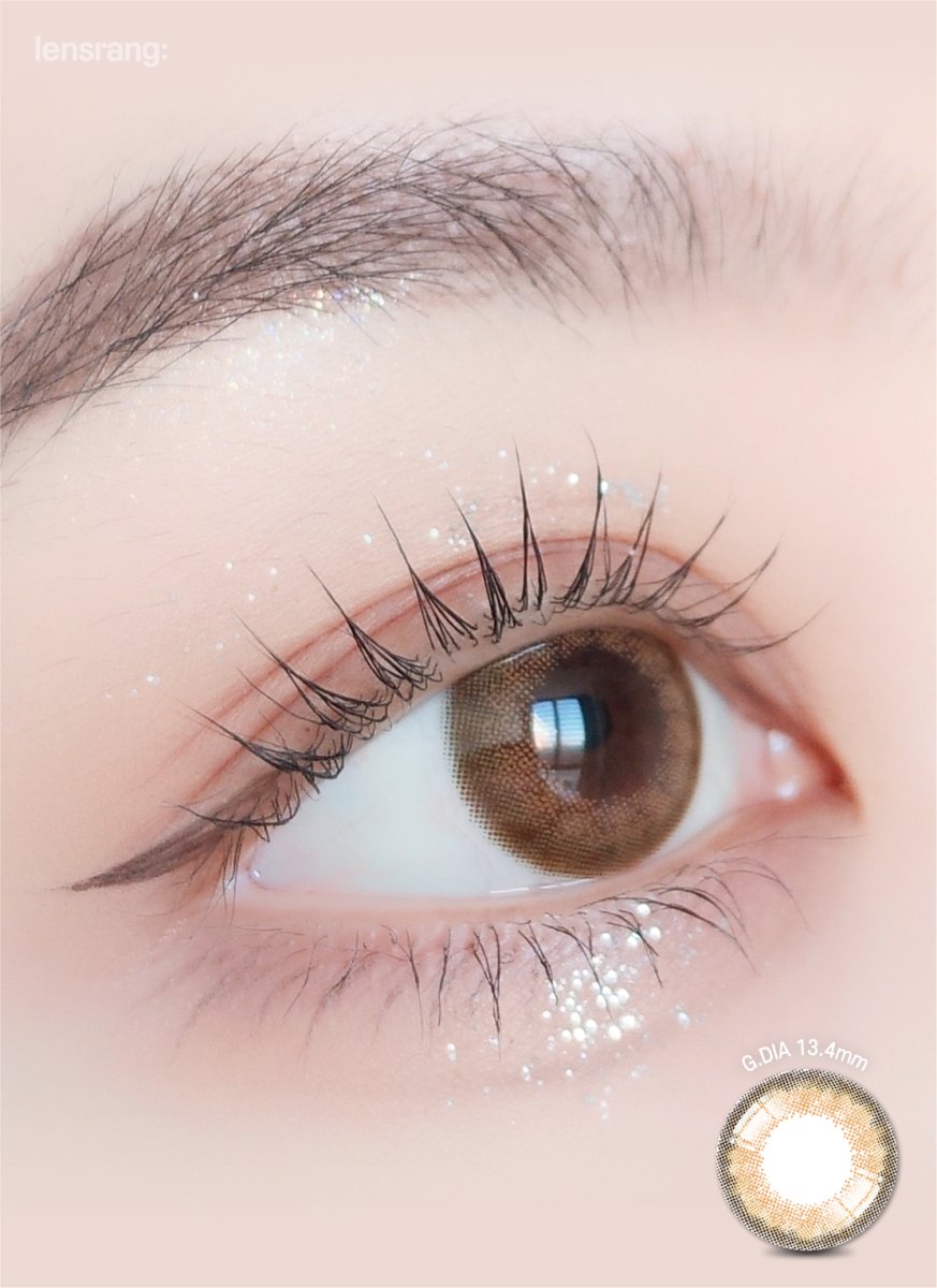 LensRang Stunning Brown colored contact lens, 13.4mm graphic diameter, Monthly wear
