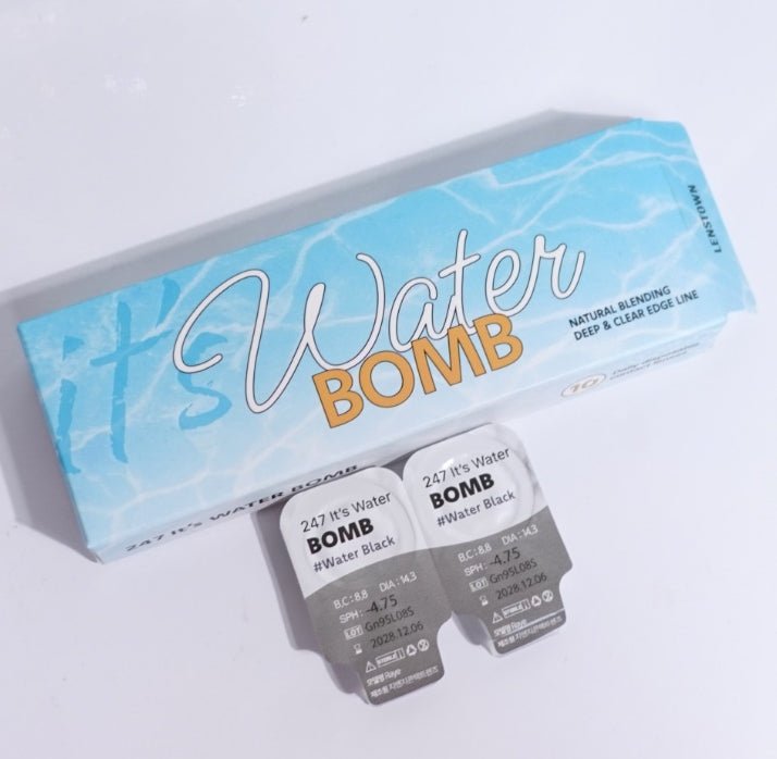LensTown 247 It's Water Bomb Water Black (10p) colored contact lens, 13.0mm graphic diameter, Daily wear