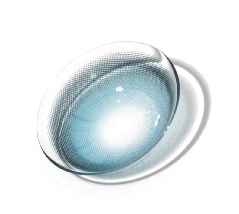 LensTown It's Me Coco Blue colored contact lens, 13.4mm graphic diameter, Monthly wear