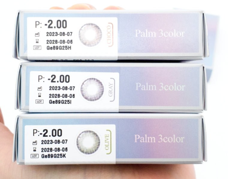 LensTown Palm 3color Olive colored contact lens, 12.9mm graphic diameter, 3-6 Months wear