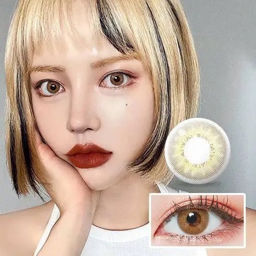 LensTown Rosy Basic Brown colored contact lens, 13.2mm graphic diameter, 3-6 Months wear