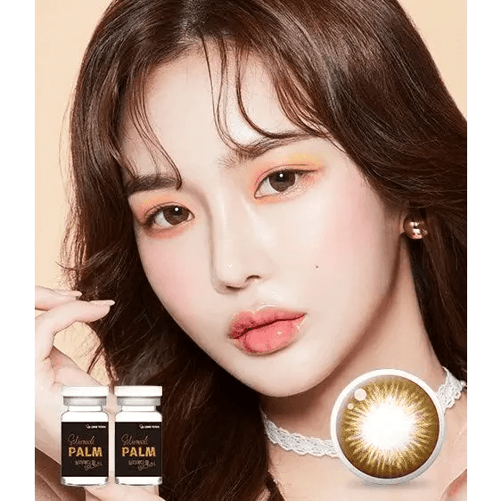 LensTown Silimedi Palm Brown colored contact lens, 14.2mm graphic diameter, 3-6 Months wear