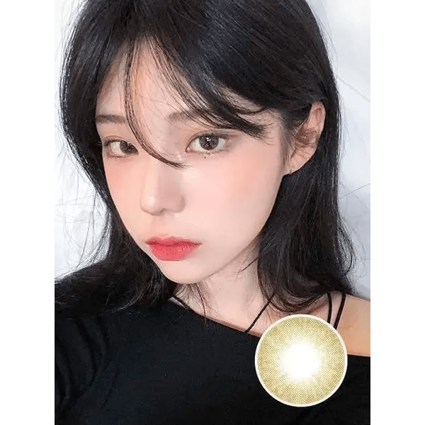 LensTown Thrice S Brown — model portrait showing the contact lens look