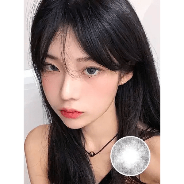 LensTown Thrice S Gray — model portrait showing the contact lens look