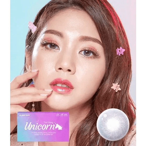 LensTown Tint Bling Unicorn Violet colored contact lens, 13.3mm graphic diameter, Monthly wear