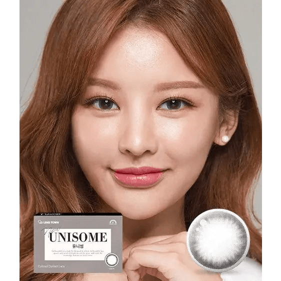 LensTown Unisome Gray colored contact lens, 13.1mm graphic diameter, Monthly wear